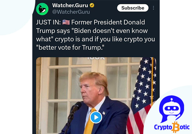 تاثیرپذیری ارزهای دیجیتال از پیروزی دونالد ترامپ 3 خبر توییتر از سخنرانی ترامپ درباره ارز دیجیتال